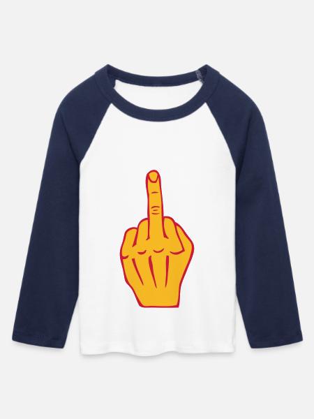 Fick Mittelfinger Beleidigung Provokation - Frauen Cropped Baseball T-Shirt 3/4 Arm - Weiß/Navy