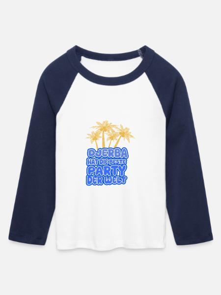 Geschenk für Djerba - Frauen Cropped Baseball T-Shirt 3/4 Arm - Weiß/Navy
