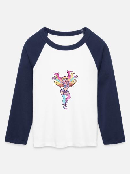 Star Butterfly Rainbow Hero - Frauen Cropped Baseball T-Shirt 3/4 Arm - Weiß/Navy