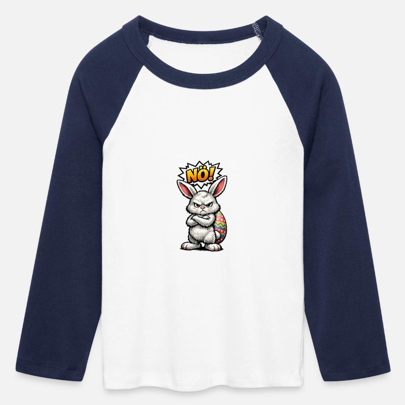 Nope Easter Bunny Easter - Women's Cropped 3/4 Sleeve Baseball T-Shirt - white/navy