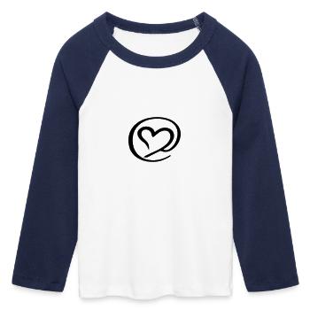 @ Symbole - T-shirt Crop Top de Baseball Manches 3/4 Femme - blanc/marine  - Devant - Maraike (178cm)