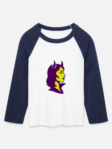 She Devil Pop Art - Frauen Cropped Baseball T-Shirt 3/4 Arm - Weiß/Navy 