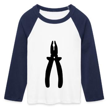 Pinces / outils - T-shirt Crop Top de Baseball Manches 3/4 Femme - blanc/marine  - Devant - Maraike (178cm)