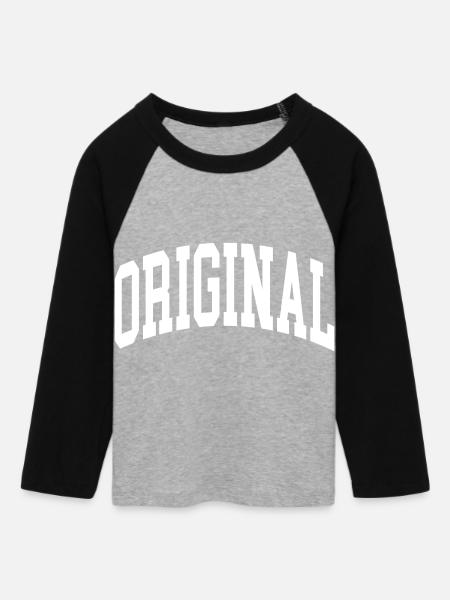 Original - Frauen Cropped Baseball T-Shirt 3/4 Arm - Grau meliert/Schwarz