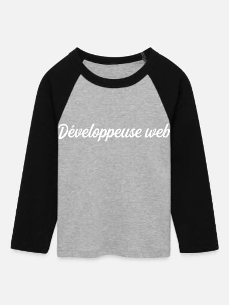Webentwickler - Frauen Cropped Baseball T-Shirt 3/4 Arm - Grau meliert/Schwarz