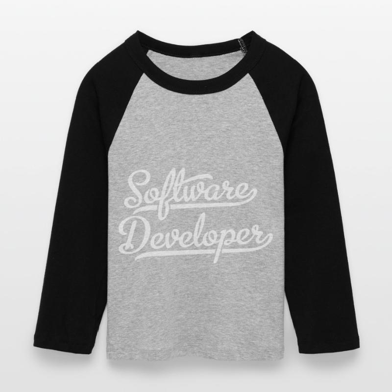Software Developer Women's Cropped 3/4 Sleeve Baseball T-Shirt