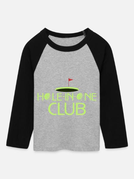 Hole-In-One Club Golfer Golf - Frauen Cropped Baseball T-Shirt 3/4 Arm - Grau meliert/Schwarz