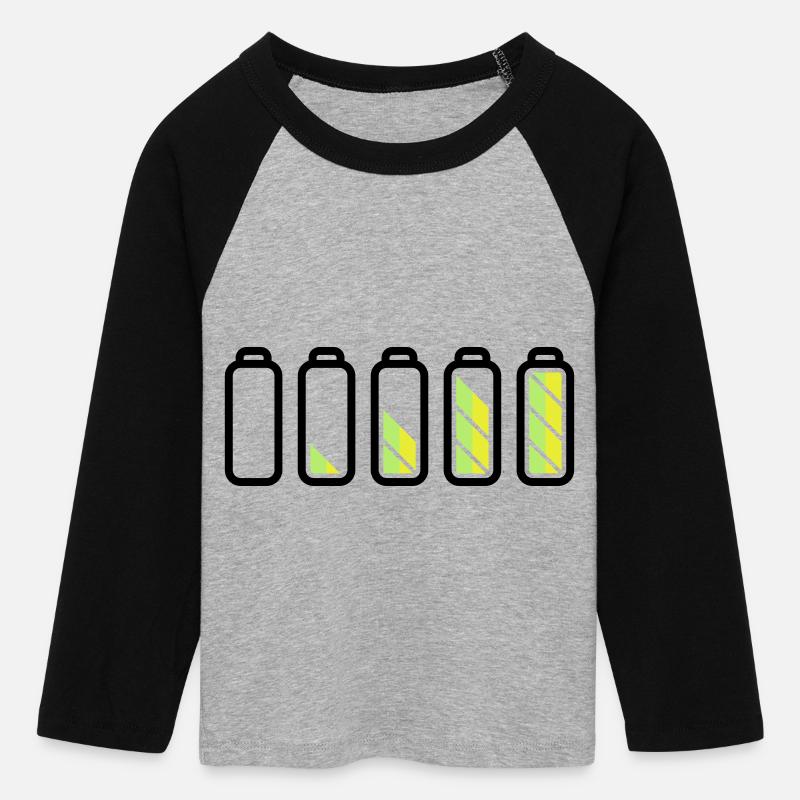 battery_loading - Women's Cropped 3/4 Sleeve Baseball T-Shirt - heather grey/black