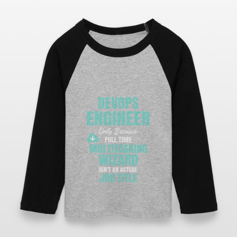 Assistant multitâche DevOps Engineer T-shirt Crop Top de Baseball Manches 3/4 Femme