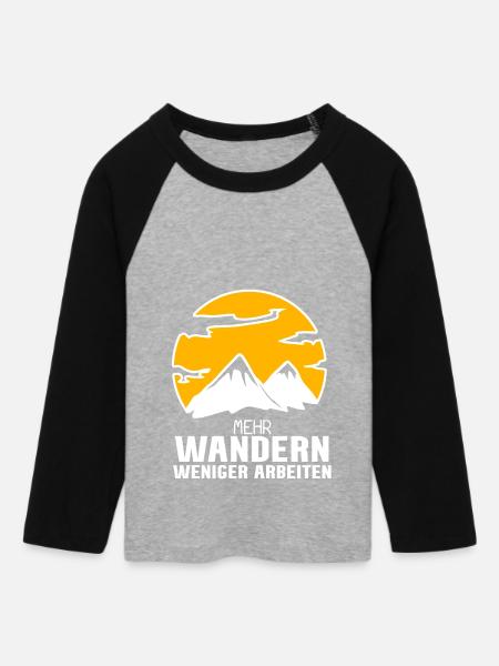 Wandern Berge Wanderer - Frauen Cropped Baseball T-Shirt 3/4 Arm - Grau meliert/Schwarz