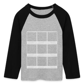 Instant Photo Grid White - Women's Cropped 3/4 Sleeve Baseball T-Shirt - heather grey/black - Front - Maraike (178cm)