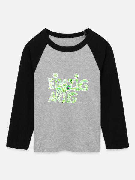 Einzigartig - Frauen Cropped Baseball T-Shirt 3/4 Arm - Grau meliert/Schwarz