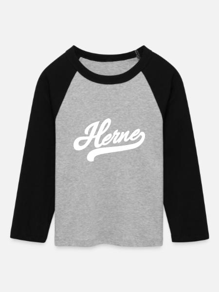 Herne Retro - Frauen Cropped Baseball T-Shirt 3/4 Arm - Grau meliert/Schwarz