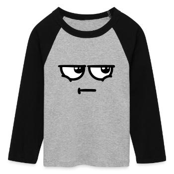 Not Amused - Frauen Cropped Baseball T-Shirt 3/4 Arm - Grau meliert/Schwarz - Vorne - Maraike (178cm)