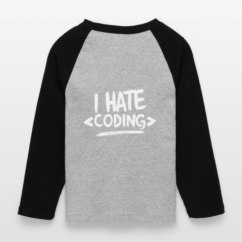 Je déteste coder Programmeur Web T-shirt Crop Top de Baseball Manches 3/4 Femme