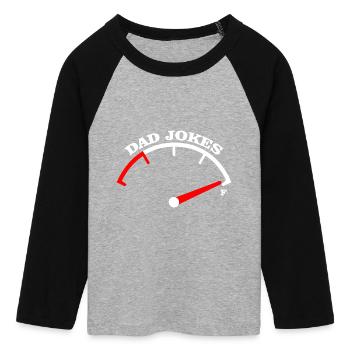 Papa-Witze Meter-Abschlag-Design - Frauen Cropped Baseball T-Shirt 3/4 Arm - Grau meliert/Schwarz - Vorne - Maraike (178cm)