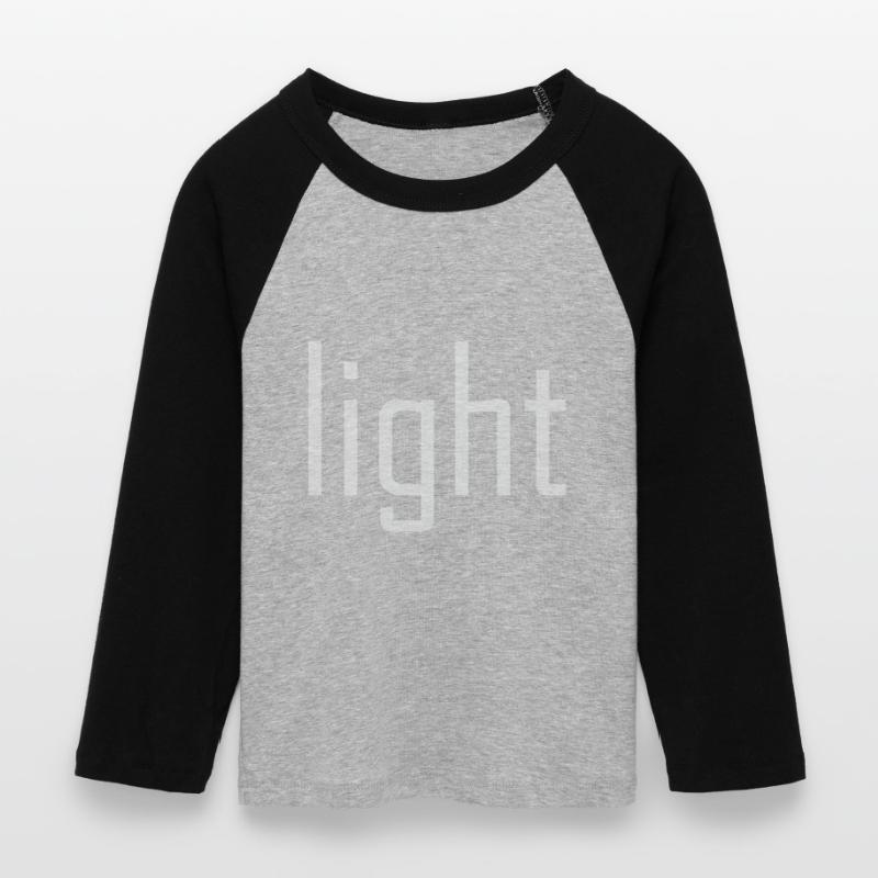 Bright Light Light - typography on black sun Women's Cropped 3/4 Sleeve Baseball T-Shirt