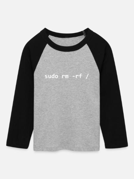 Sudo rm rf - Frauen Cropped Baseball T-Shirt 3/4 Arm - Grau meliert/Schwarz