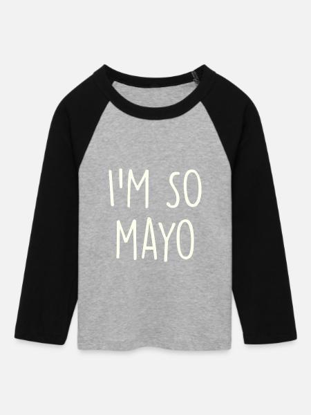 Mayo Mayonnaise - Frauen Cropped Baseball T-Shirt 3/4 Arm - Grau meliert/Schwarz