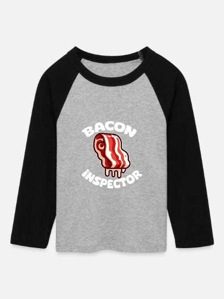 Inspektor Speck Karikatur - Frauen Cropped Baseball T-Shirt 3/4 Arm - Grau meliert/Schwarz