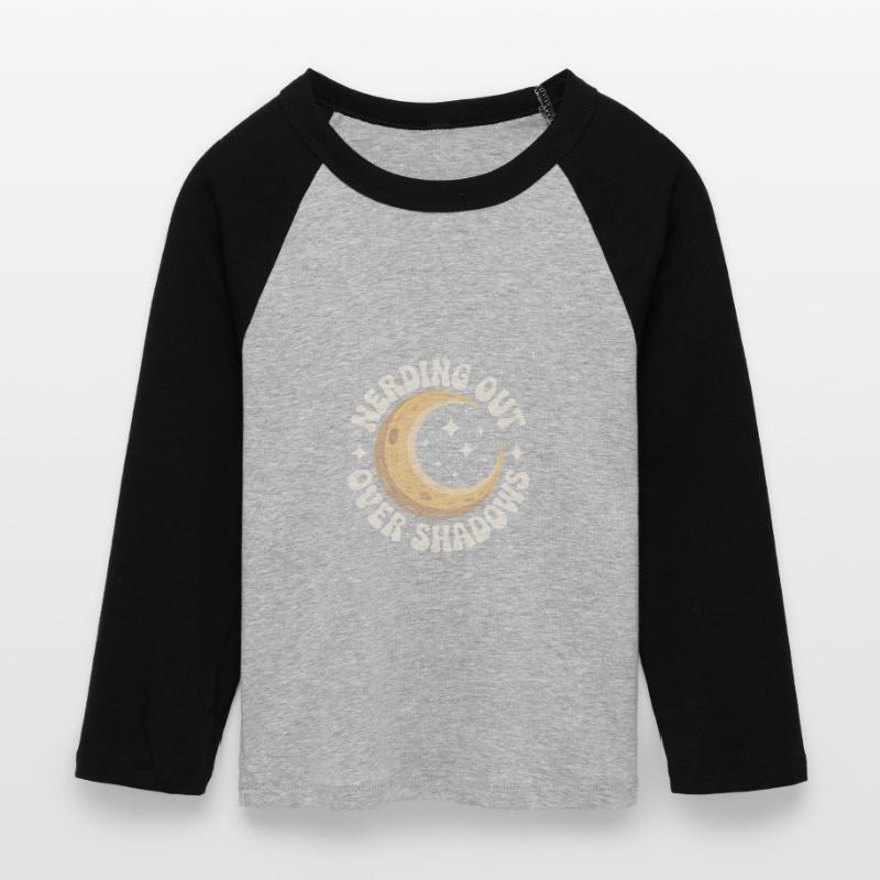 Shadow Nerd | Solar eclipse Women's Cropped 3/4 Sleeve Baseball T-Shirt