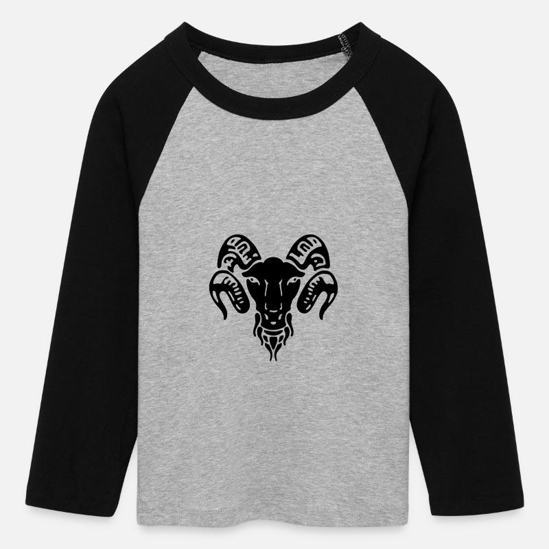 Aries, devil, satan, devil, gothic, goth, wicca, - Women's Cropped 3/4 Sleeve Baseball T-Shirt - heather grey/black