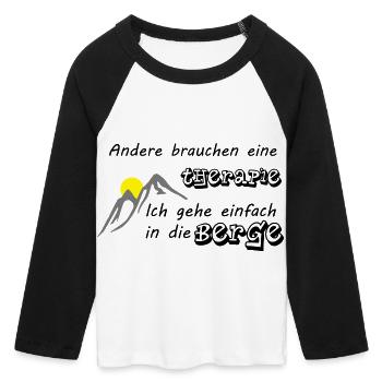 Berge Therapie - Frauen Cropped Baseball T-Shirt 3/4 Arm - Weiß/Schwarz - Vorne - Maraike (178cm)