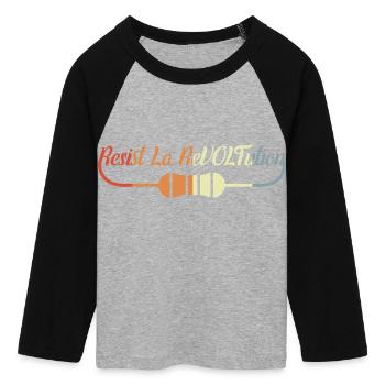 Lustiger Elektriker Spruch - Frauen Cropped Baseball T-Shirt 3/4 Arm - Grau meliert/Schwarz - Vorne - Maraike (178cm)