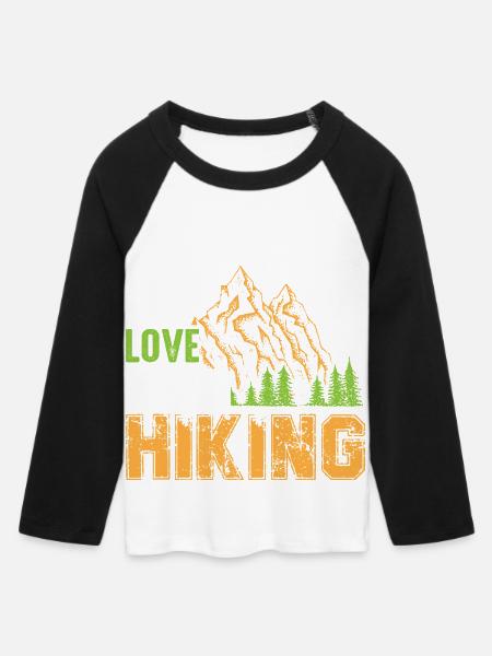 Wandern - Frauen Cropped Baseball T-Shirt 3/4 Arm - Weiß/Schwarz
