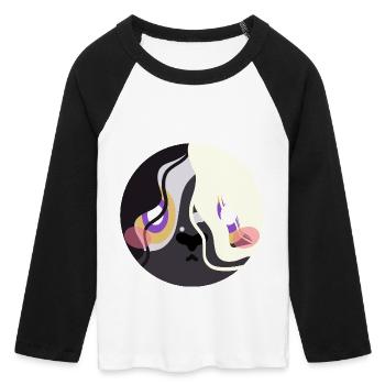 Big Lamp - Frauen Cropped Baseball T-Shirt 3/4 Arm - Weiß/Schwarz - Vorne - Maraike (178cm)