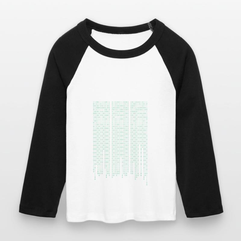 Matrix code Women's Cropped 3/4 Sleeve Baseball T-Shirt