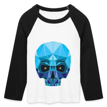 Sapphire skull - Women's Cropped 3/4 Sleeve Baseball T-Shirt - white/black - Front - Maraike (178cm)