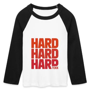Hardtekk Tekke East Germany - Women's Cropped 3/4 Sleeve Baseball T-Shirt - white/black - Front - Maraike (178cm)