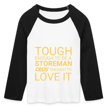 Storeman Crazy - Frauen Cropped Baseball T-Shirt 3/4 Arm - Weiß/Schwarz - Vorne - Maraike (178cm)