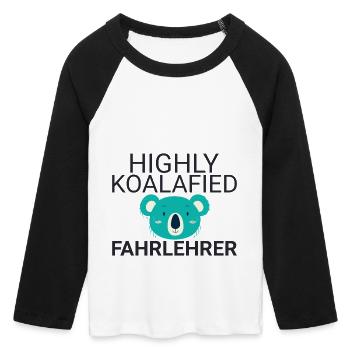 Driving instructor Koalafied driving school - Women's Cropped 3/4 Sleeve Baseball T-Shirt - white/black - Front - Maraike (178cm)