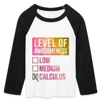 calcul - T-shirt Crop Top de Baseball Manches 3/4 Femme - blanc/noir - Devant - Maraike (178cm)