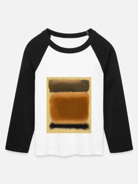 Rothko-Kunst im digitalen Stil - Frauen Cropped Baseball T-Shirt 3/4 Arm - Weiß/Schwarz