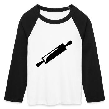 Rolling pin - Women's Cropped 3/4 Sleeve Baseball T-Shirt - white/black - Front - Maraike (178cm)