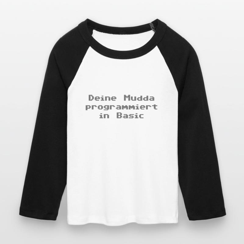 Deine Mudda programmiert in Basic Frauen Cropped Baseball T-Shirt 3/4 Arm