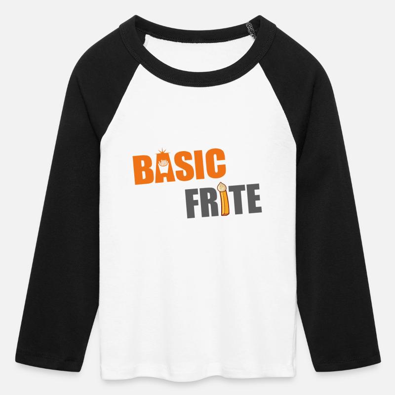 Basic frite 2 - T-shirt Crop Top de Baseball Manches 3/4 Femme - blanc/noir