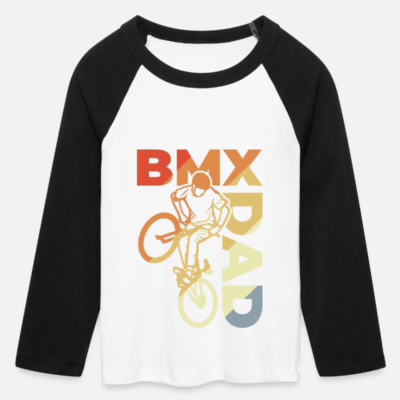 BMX Dad - Women's Cropped 3/4 Sleeve Baseball T-Shirt - white/black
