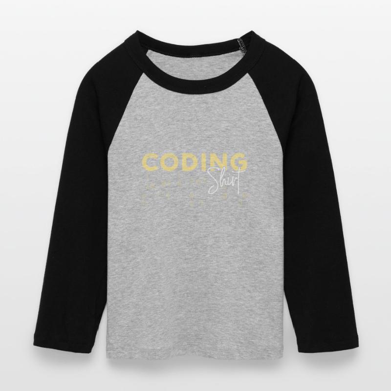 Coden Statement Développeur Programmeur Scripting T-shirt Crop Top de Baseball Manches 3/4 Femme