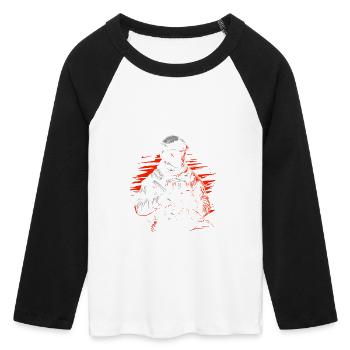 Special Forces - Women's Cropped 3/4 Sleeve Baseball T-Shirt - white/black - Front - Maraike (178cm)