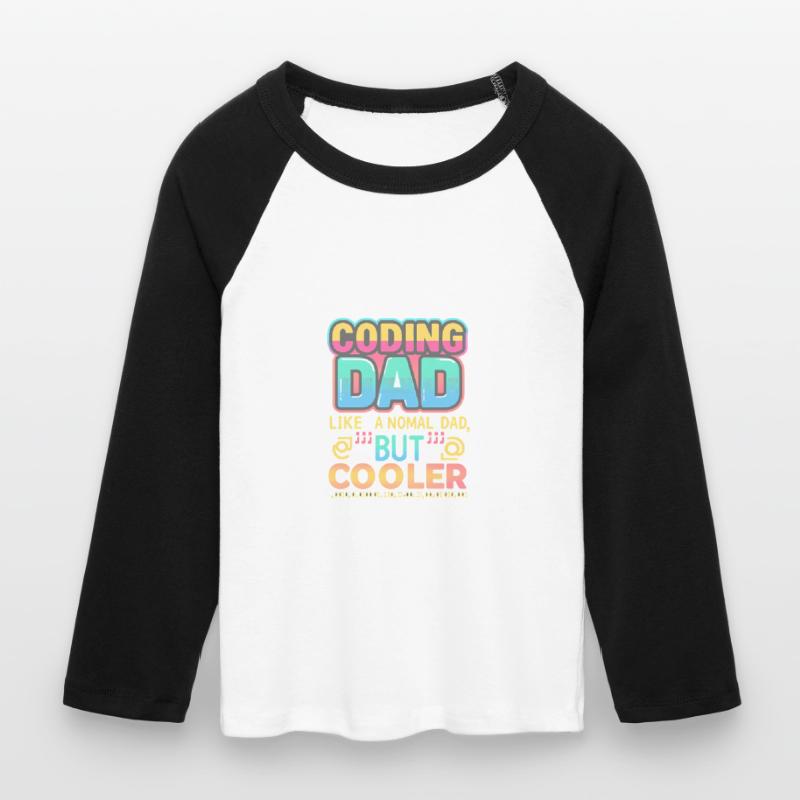 Coding Dad Cooler, Programmer  Women's Cropped 3/4 Sleeve Baseball T-Shirt