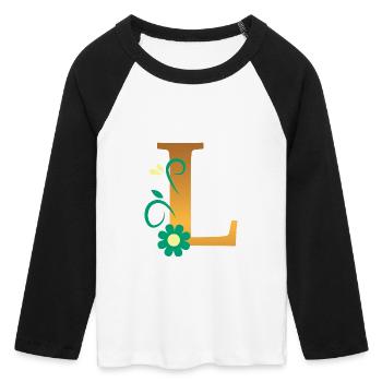 L - Frauen Cropped Baseball T-Shirt 3/4 Arm - Weiß/Schwarz - Vorne - Maraike (178cm)