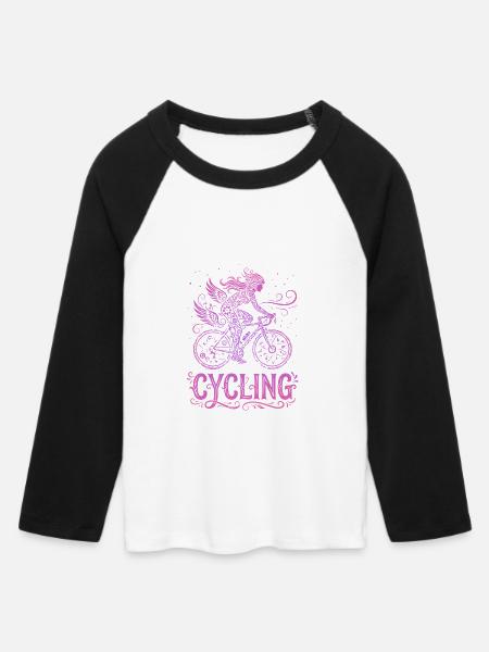 Feenradfahrer in rosa Spitze - Frauen Cropped Baseball T-Shirt 3/4 Arm - Weiß/Schwarz