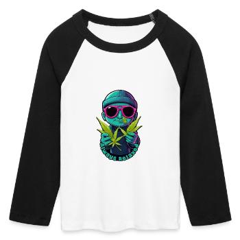 Relaxed Hipster - Women's Cropped 3/4 Sleeve Baseball T-Shirt - white/black - Front - Maraike (178cm)