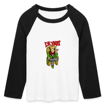 Dr. Best - Frauen Cropped Baseball T-Shirt 3/4 Arm - Weiß/Schwarz - Vorne - Maraike (178cm)