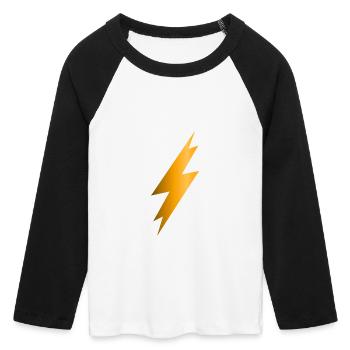 Lightning Bolt - Women's Cropped 3/4 Sleeve Baseball T-Shirt - white/black - Front - Maraike (178cm)