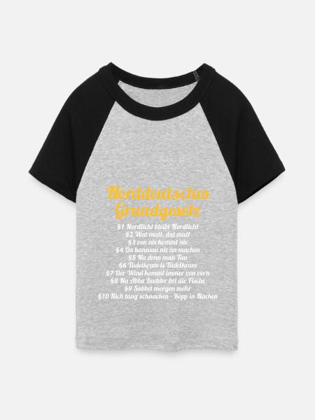 Norddeutsches Grundgesetz - Frauen Cropped Baseball T-Shirt - Grau meliert/Schwarz